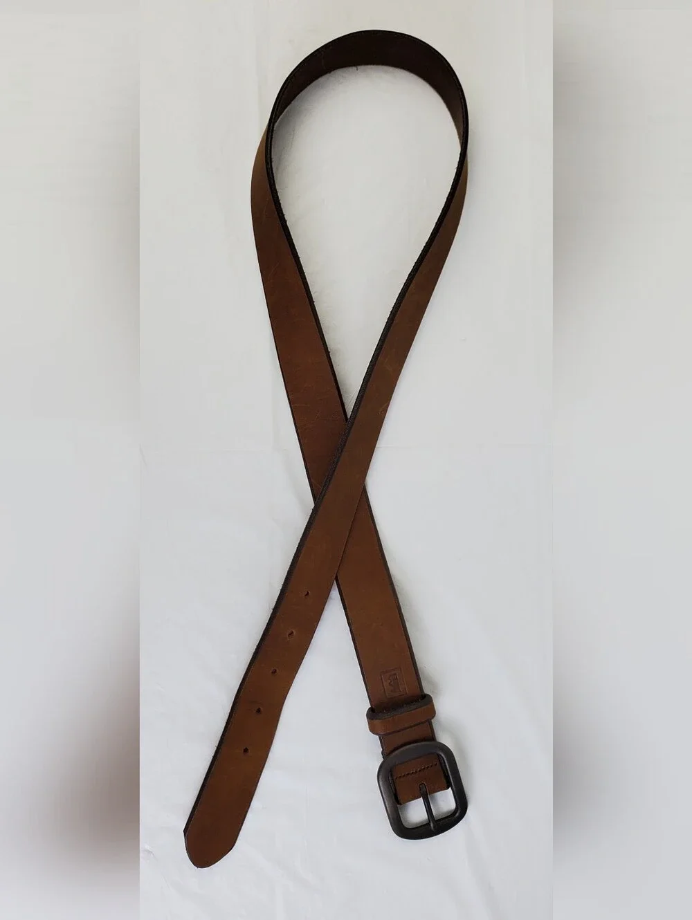 REI Mens Brown Leather Belt Solid Brass Buckle USA Made 799501 - Size 38 - EUC
